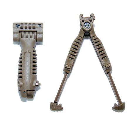 MAKO FAB style TACTICAL FORE GRIP BIPOD TPOD T-POD tan